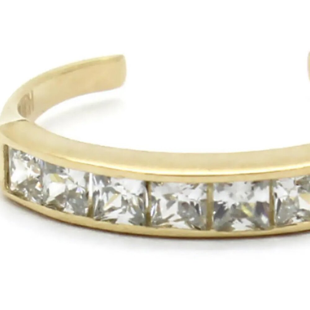 14K Yellow Gold Adjustable Channel-Set Toe Ring with Princess CZ